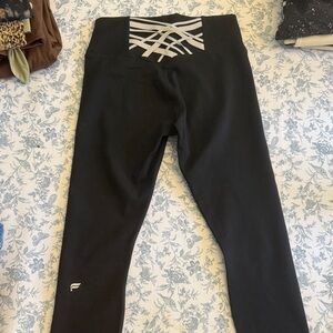 Black Active Leggings with Mesh Waist Detail